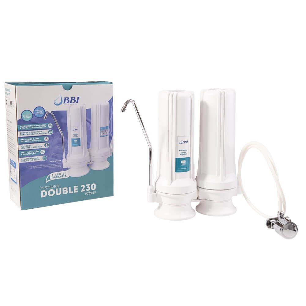 Miniatura Purificador De água Bbi Double 230 Filtro Agua Multi 1500 + Reposição Refil Extra Cor Branco