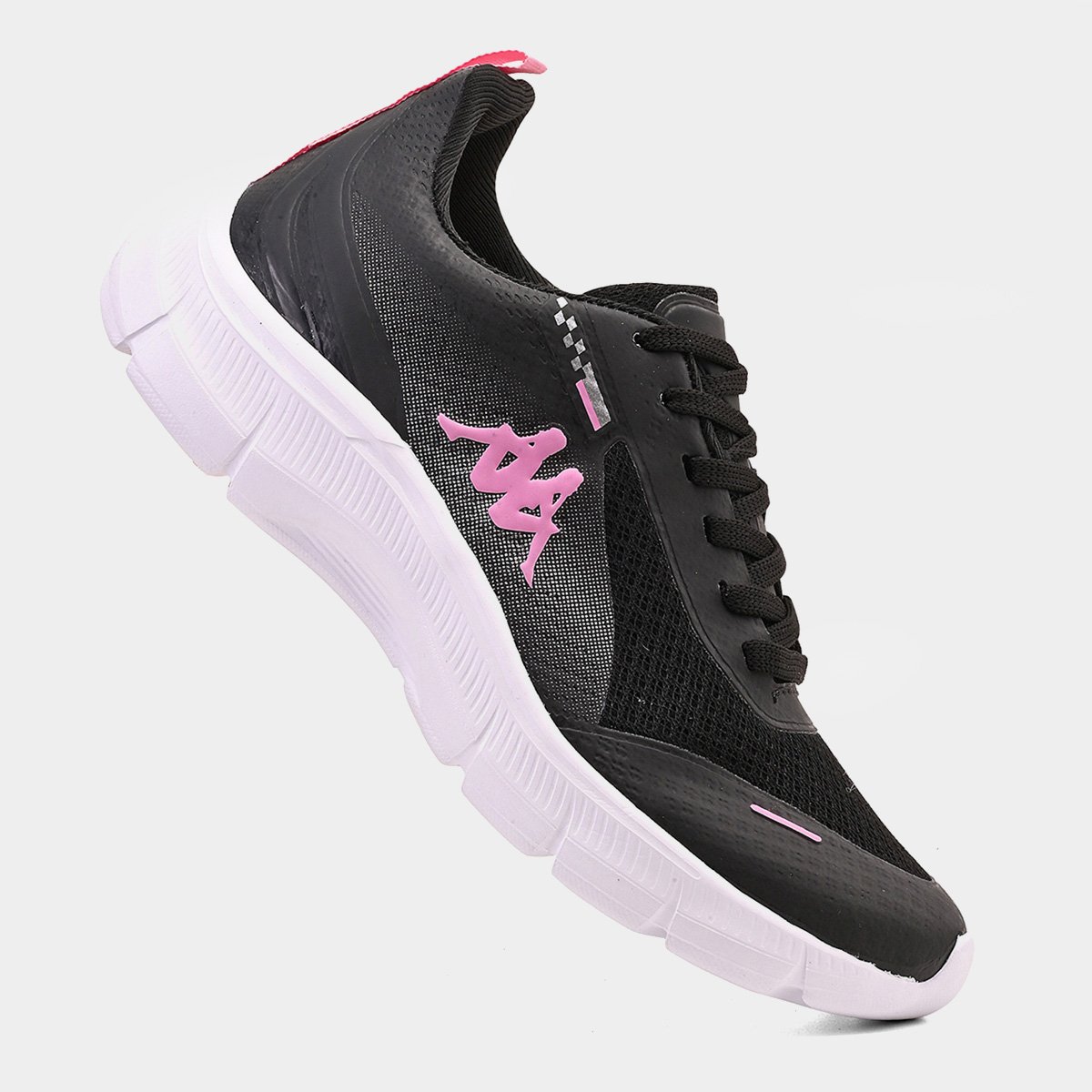 Miniatura Tênis Kappa Run 300 Feminino Preto+Rosa - 34