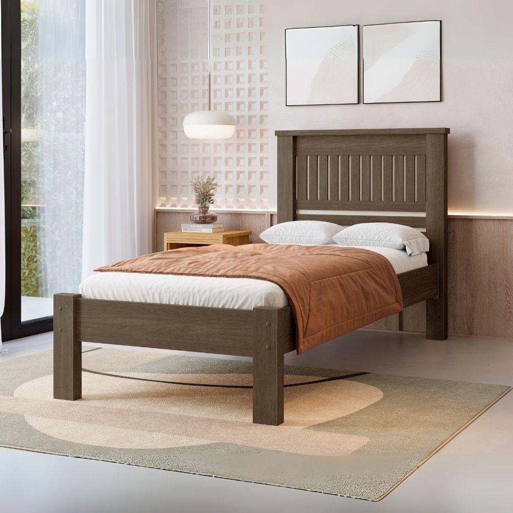 Miniatura Cama Solteiro Infantil Reforcada Monaco Camas Fenix Legno-off White