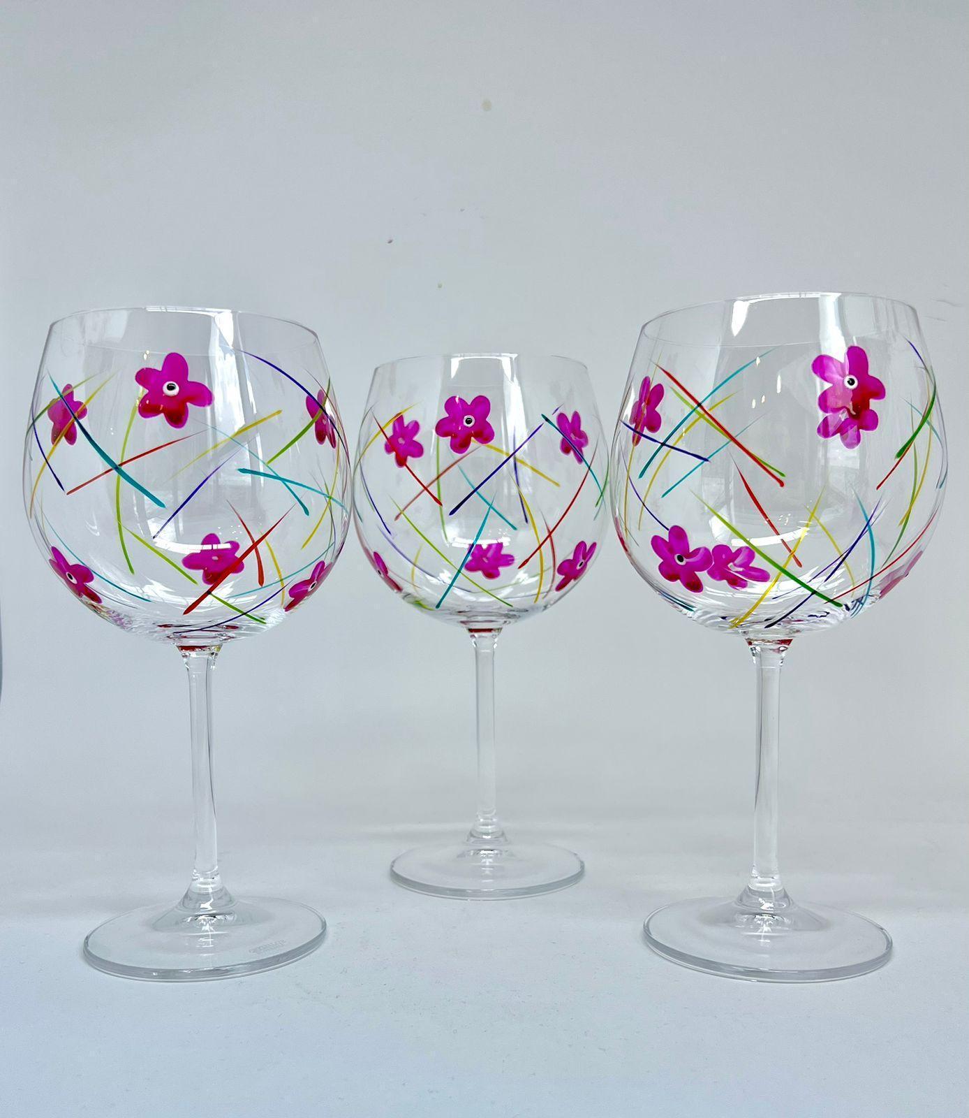 Miniatura Taça De Gin Pintada À Mão Cristal Bohemia