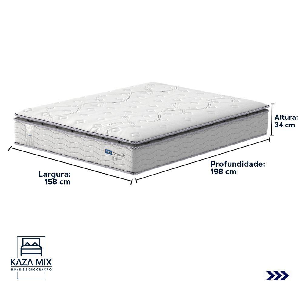 Miniatura Cama Box Baú Preto E Colchão Amsterdã Molas Ensacadas Queen Probel