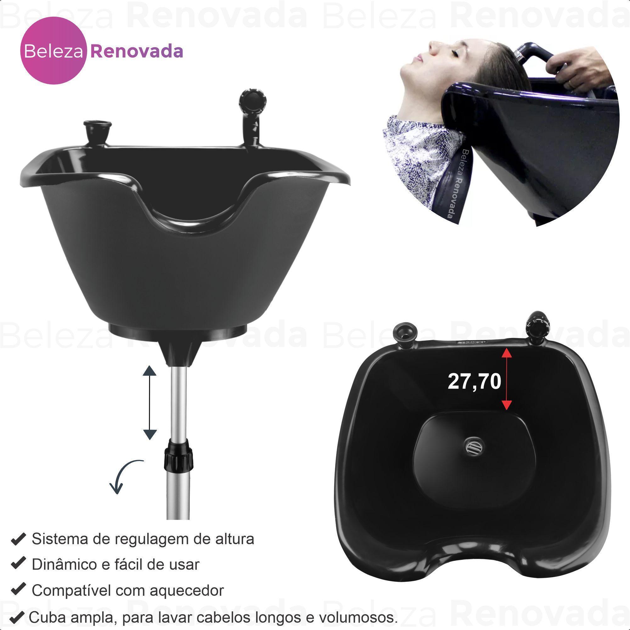 Miniatura Lavatorio Portatil Facile Para Salão Dompel Com Ducha