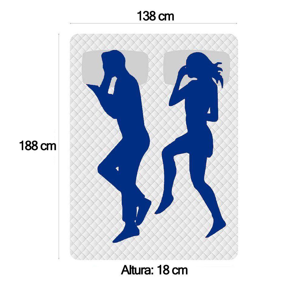 Miniatura Cama Box Baú Casal + Colchão Ortobom Iso 100 Espuma D33 48x138x188 Marrom