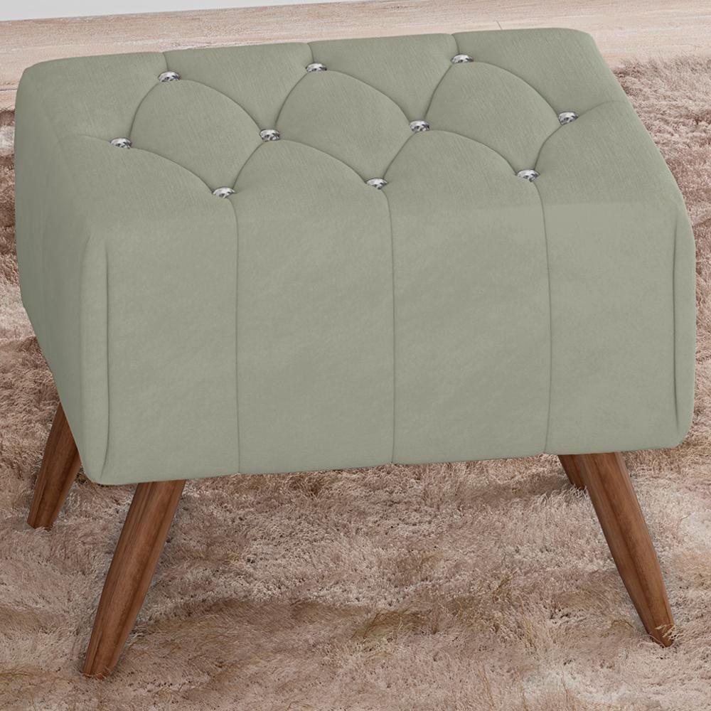 Miniatura Puff Puf Para Sala Pes Madeira Trit Veludo Sl 940 Peer Sl 940