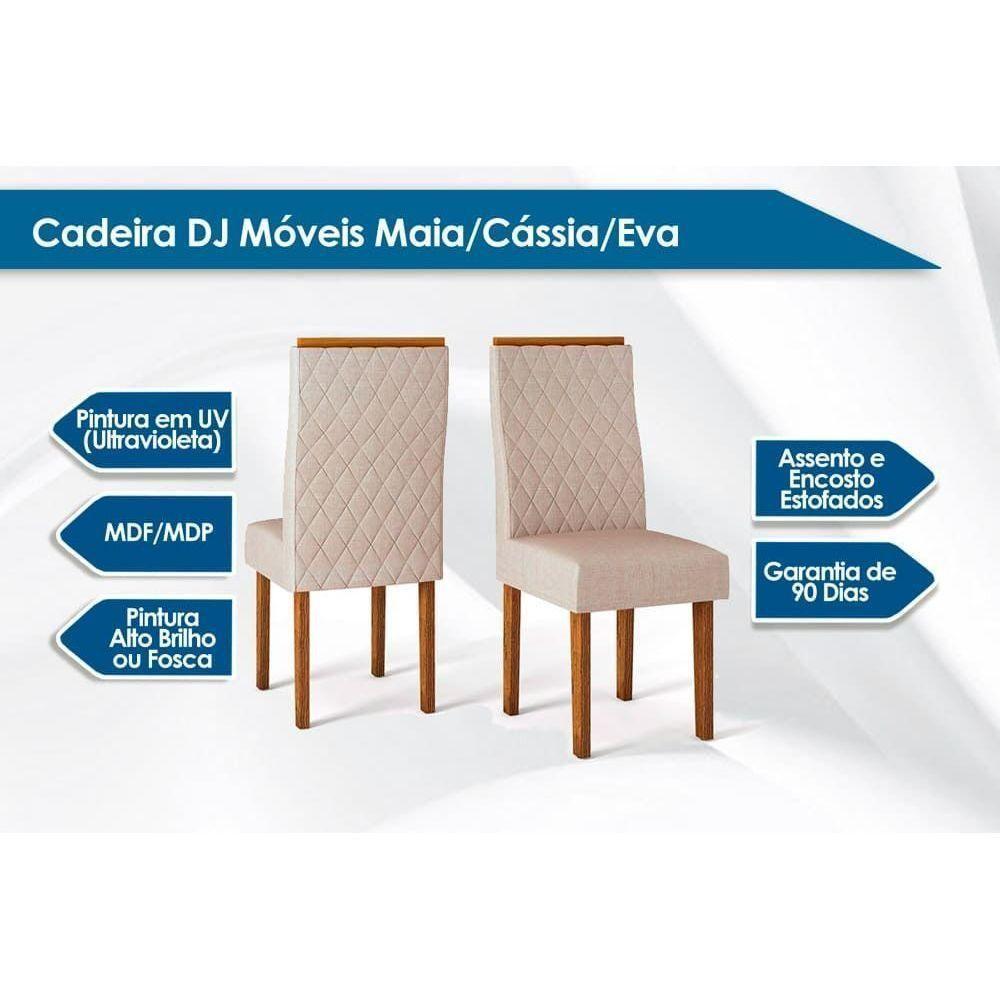 Miniatura Kit 2 Cadeiras Sala Jantar New Maia 2 Un Demolição-off White Veludo-pecan - Dj Móveis