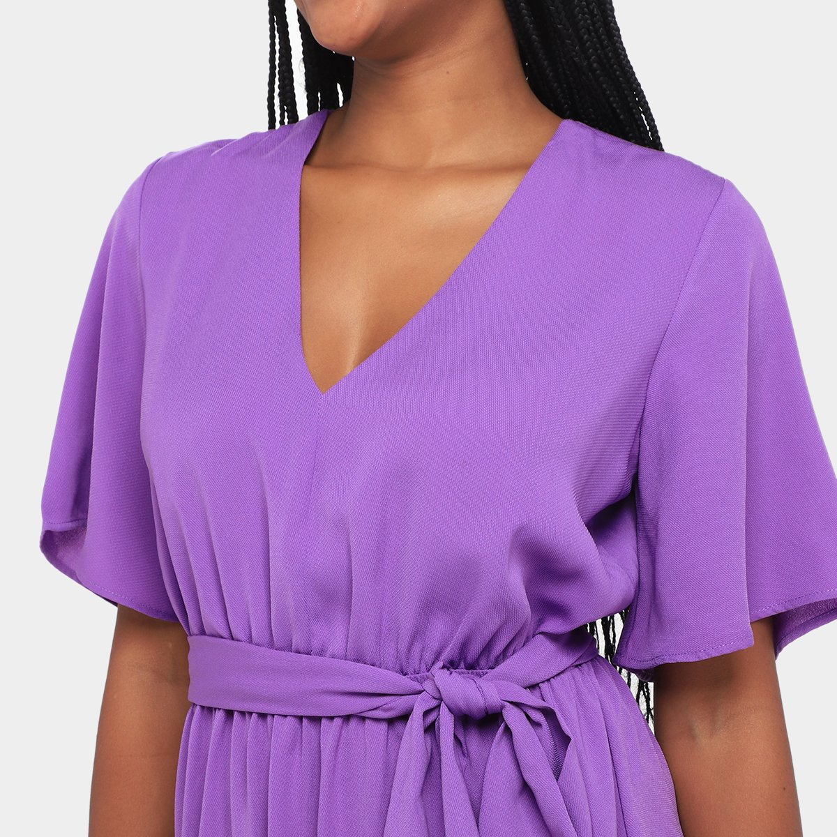 Miniatura Vestido Curto Morena Rosa Amarração Feminino Roxo - G