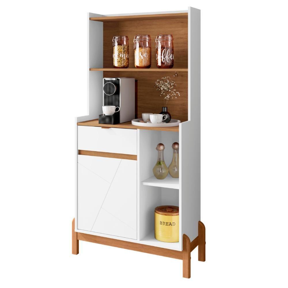 Miniatura Aparador Café 1 Porta E 1 Gaveta Kyoto Branco Cedro