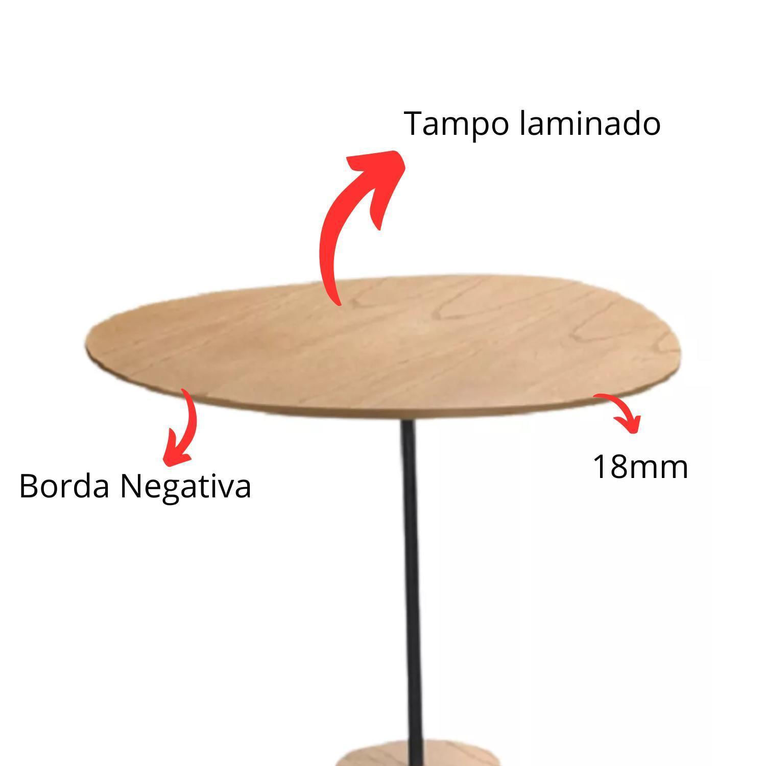 Miniatura Mesa Lateral Rústica Vintage Pé Torneado Duna Mdf 37X60