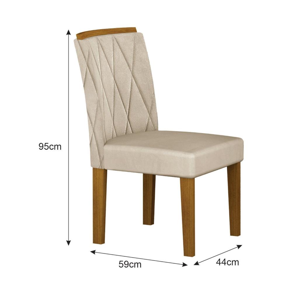 Miniatura Kit 2 Cadeiras para Sala de Jantar Lorena Freijó/Palha