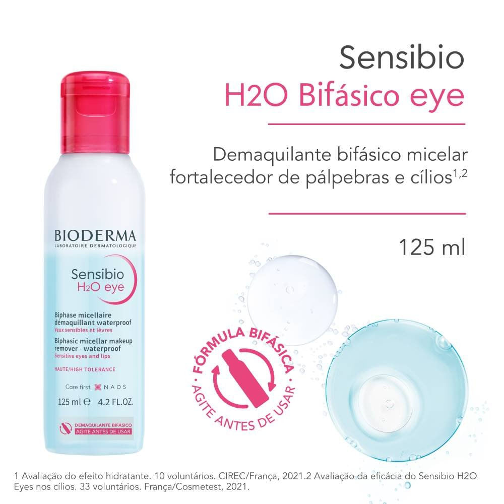 Miniatura Água Micelar Bioderma Sensibio H2o Bifásico Eye 125ml