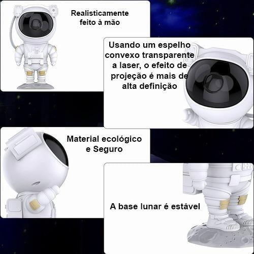 Miniatura Projetor De Luzes Estrelas Galáxia Astronauta Com Controle