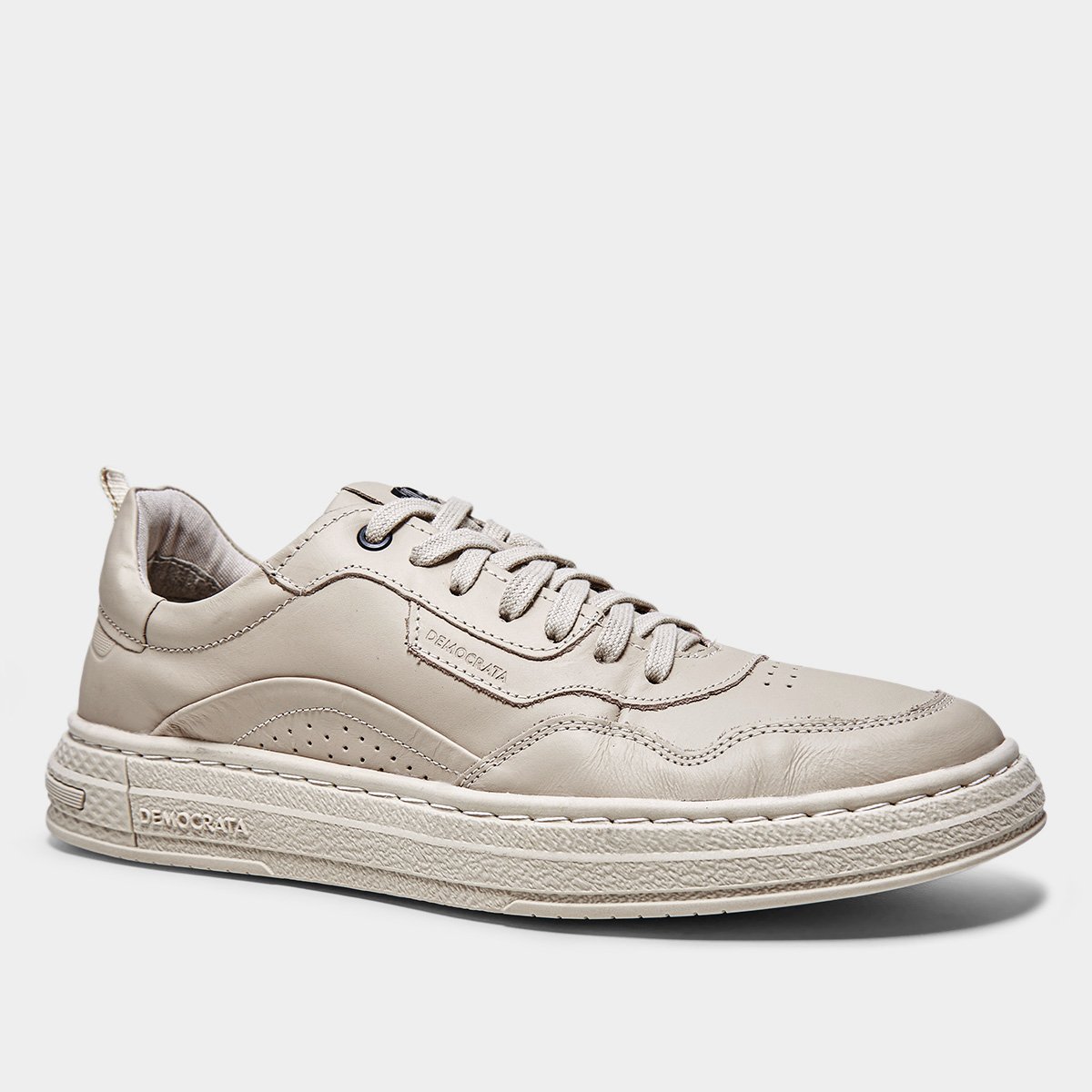 Miniatura Tênis Couro Democrata Denim Jake Masculino Creme - 38