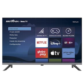 Smart TV 32" HD Britânia B32KRA Roku TV Wi-Fi Dolby Audio