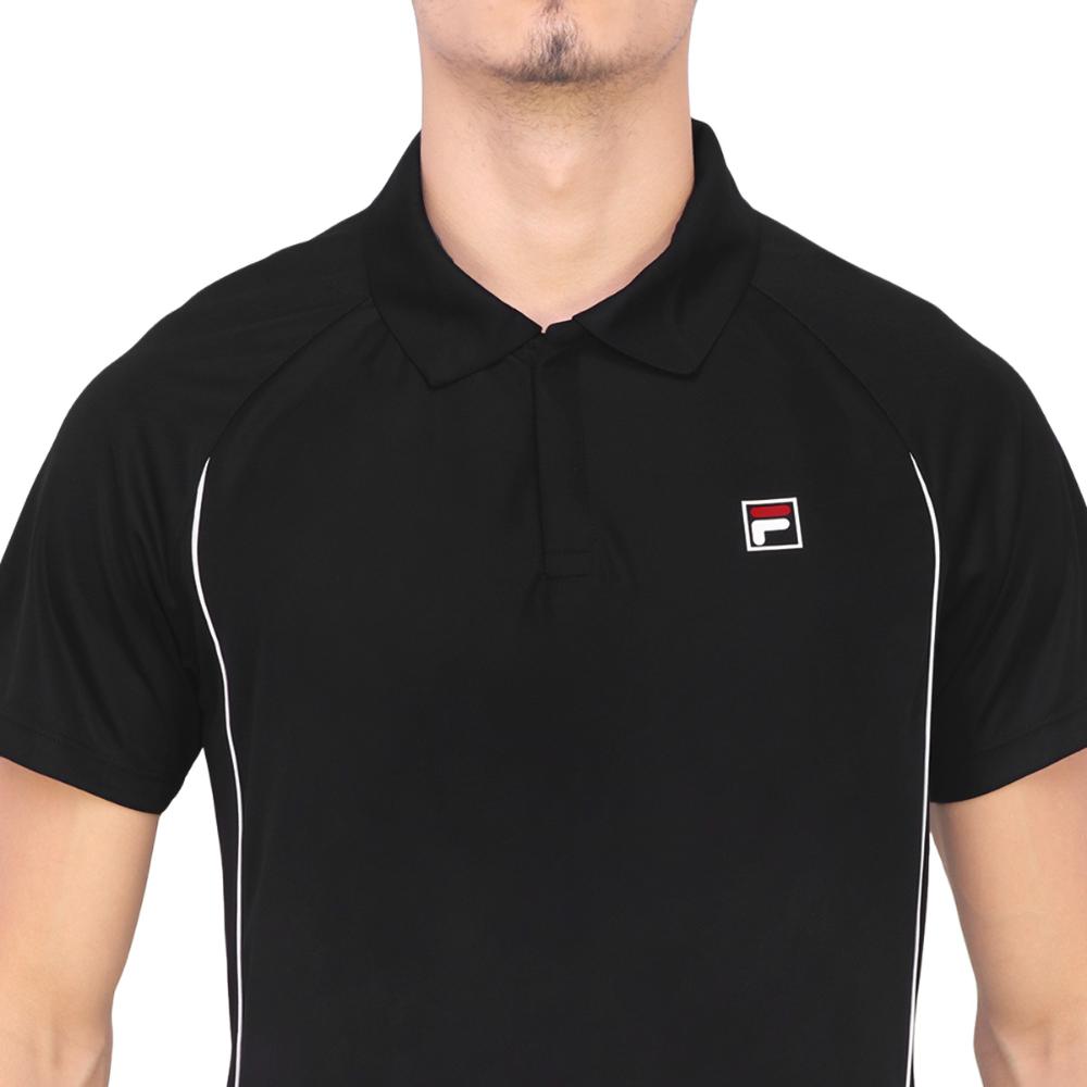 Miniatura Camisa Polo Fila Match Preto e Branco G
