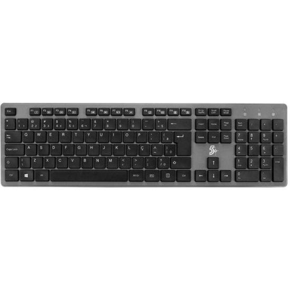 Miniatura Teclado Sem Fio 5+ Premium Preto [f002]