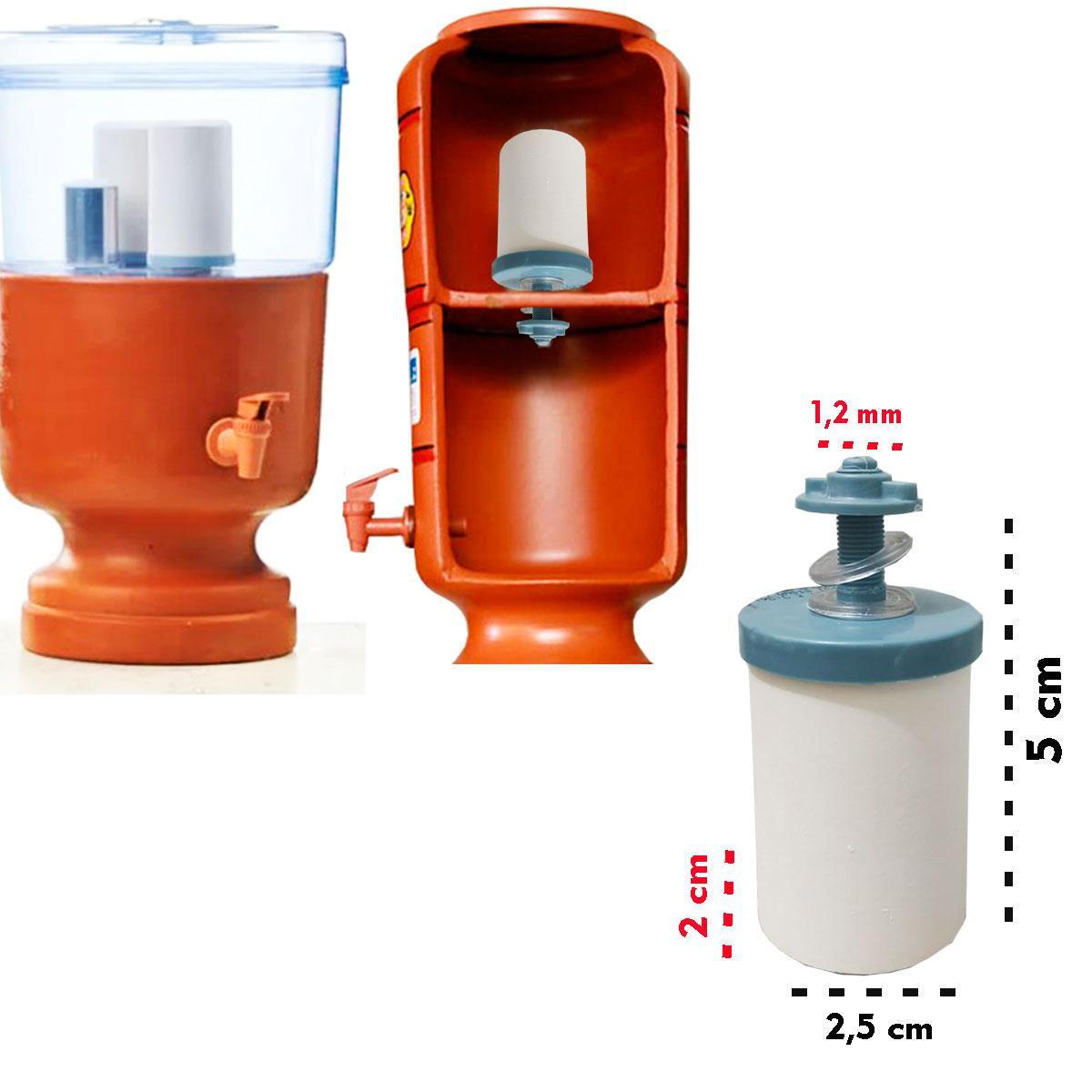 Miniatura Kit 2 Vela Refil Cerâmica Filtro Bebedouro Talha Barro