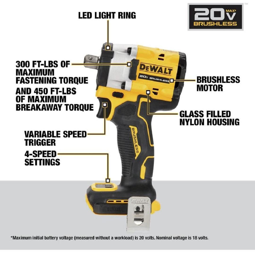 Miniatura Chave Impacto 1/2 20V Xr Brushless Atomic Dcf922 B Dewalt