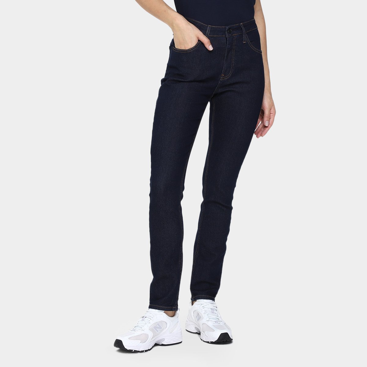 Miniatura Calça Jeans Calvin Klein Slim Feminina Marinho - 38