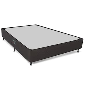 Miniatura Cama Box Casal Castor Sleep Class com com Euro Pillow e Molas Ensacadas 64x128x188cm – Branco, Cinza e Marrom