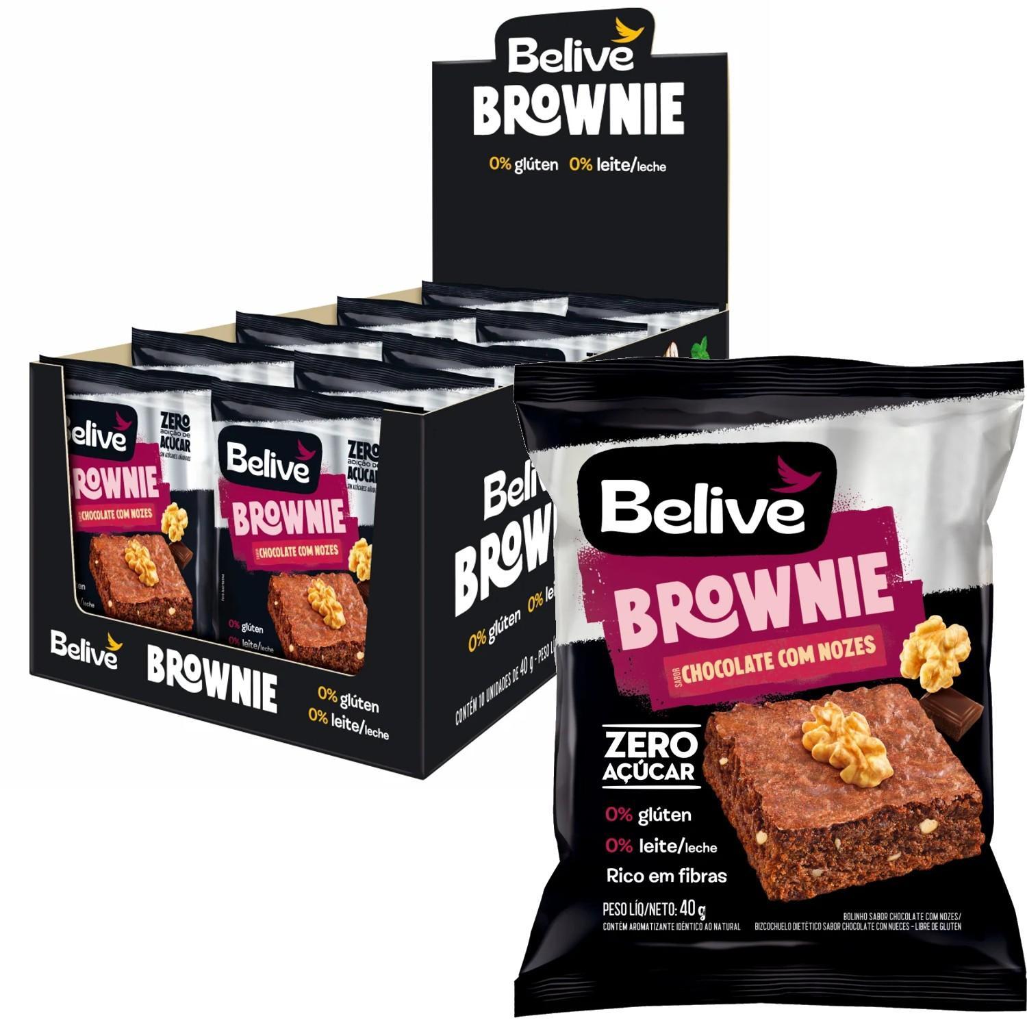 Miniatura Kit Com 20Und Brownie Belive Chocolate Com Nozes Zero 40G