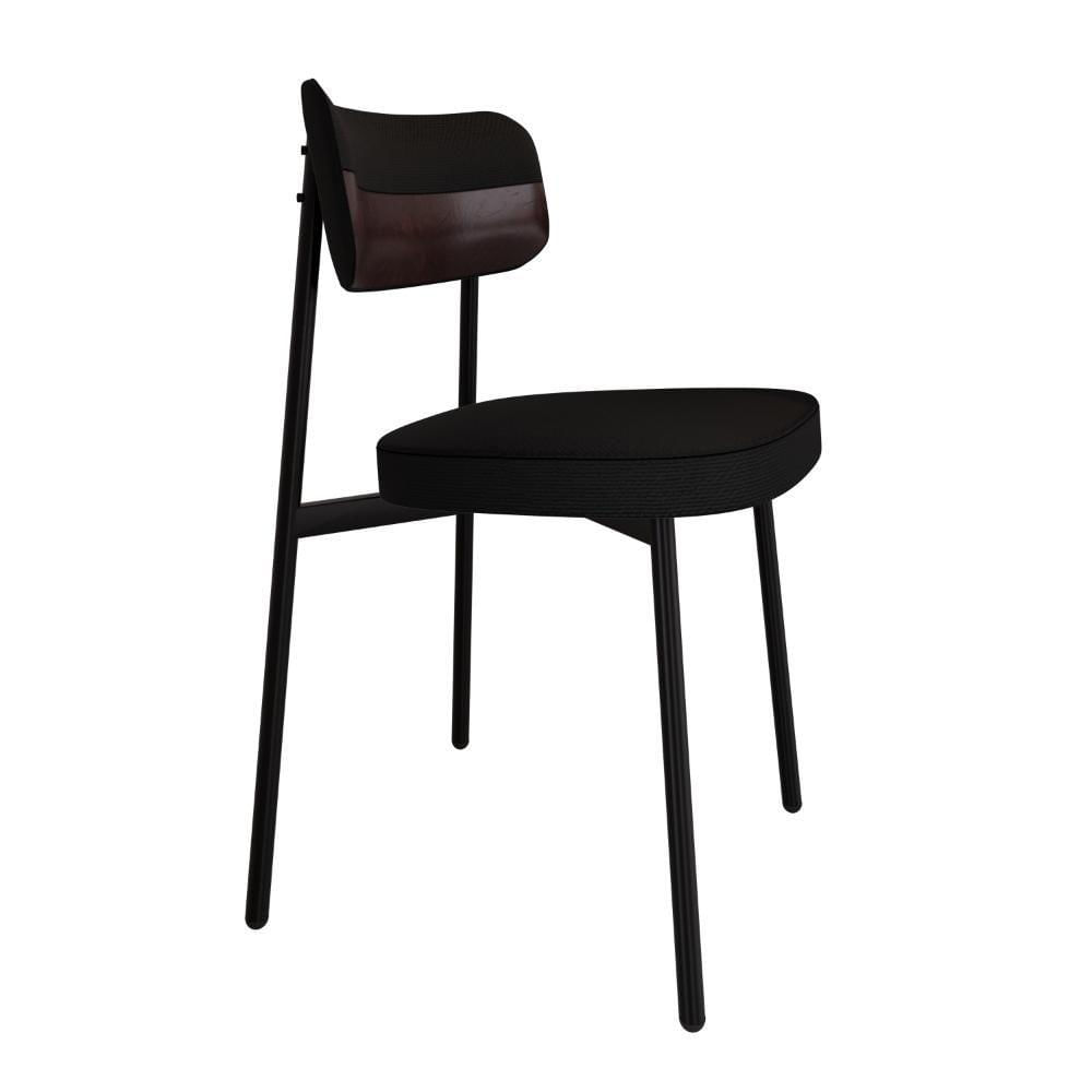 Miniatura Cadeira Alloa Fixa C/4 Pés 50 X 44,7 X 83,8 Cm C/1 Un. Corriente Preto/courino Café Corriente Preto/courino Café