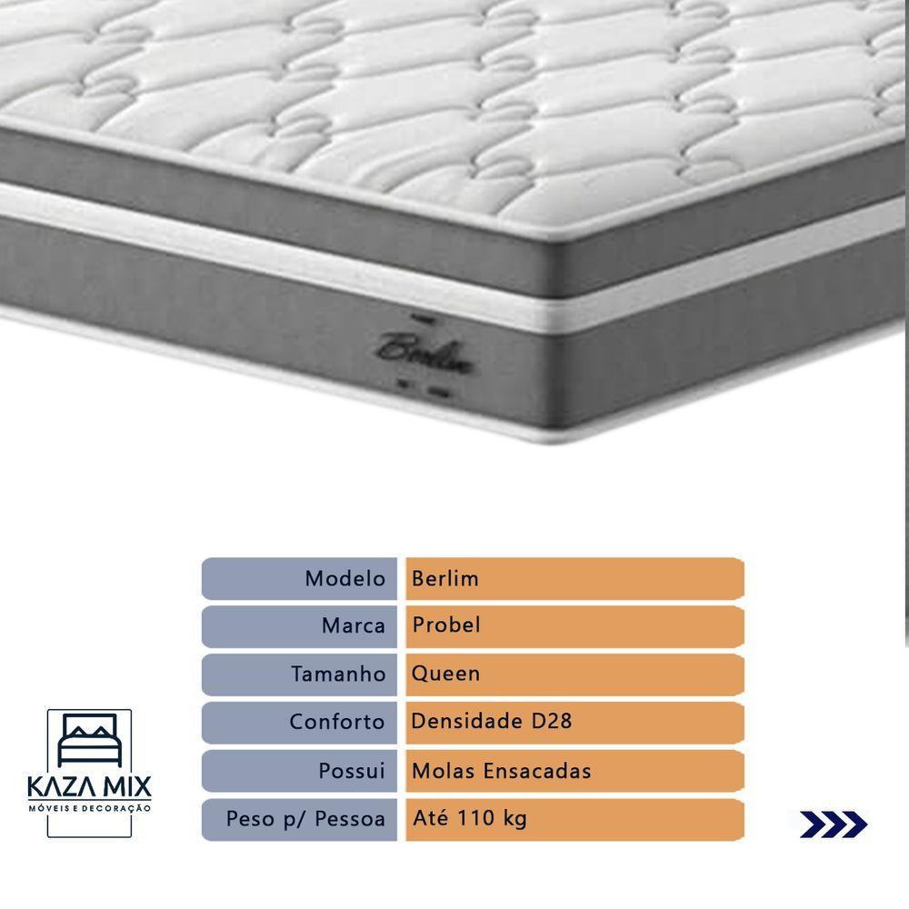 Miniatura Cama Box Baú Queen E Colchão Molas Ensacadas Berlim Probel