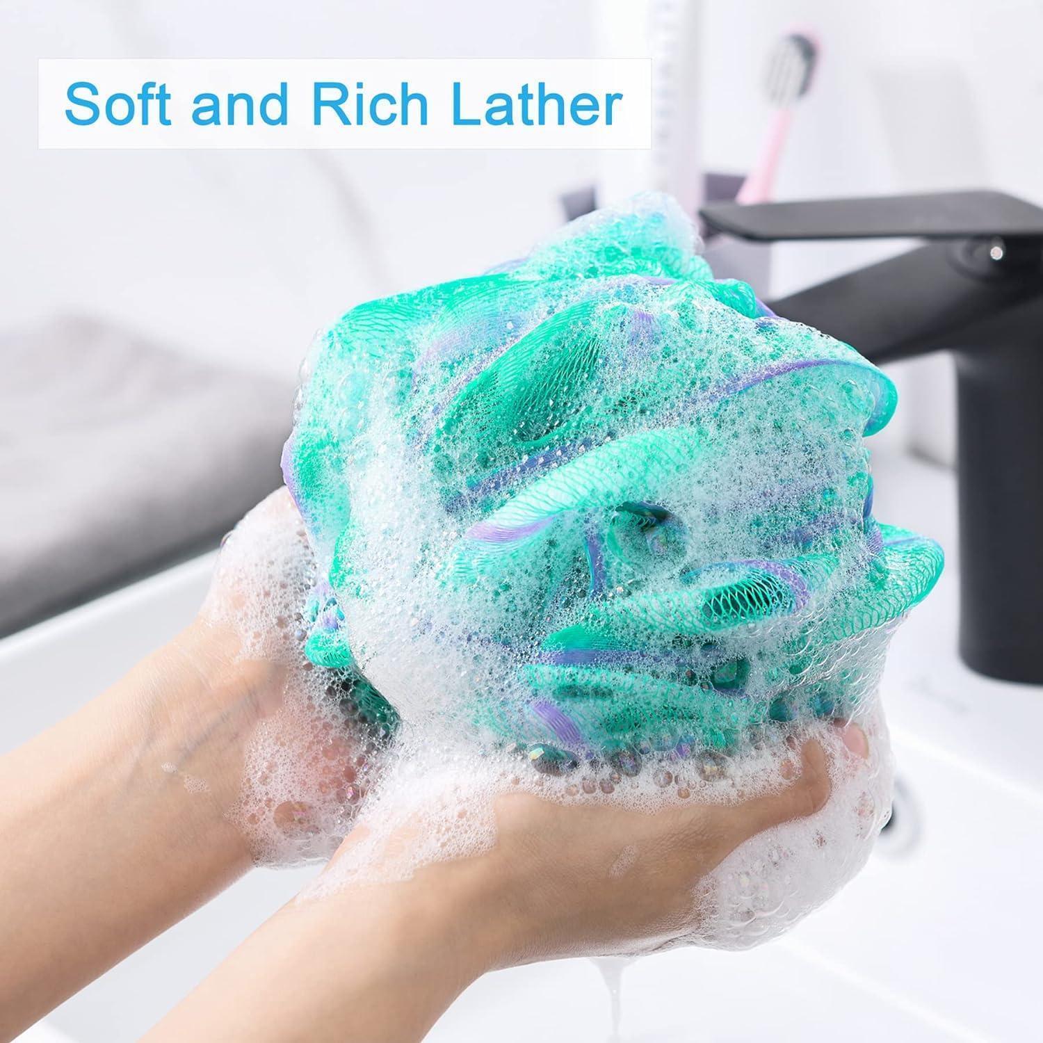 Miniatura Amazerbath Esponja De Banho Esfoliante Para Corpo Kit Com 4