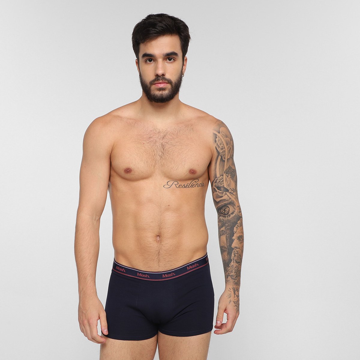 Miniatura Kit Cueca Boxer Mash Cotton Elástico 10 Peças Preto+Vinho - P