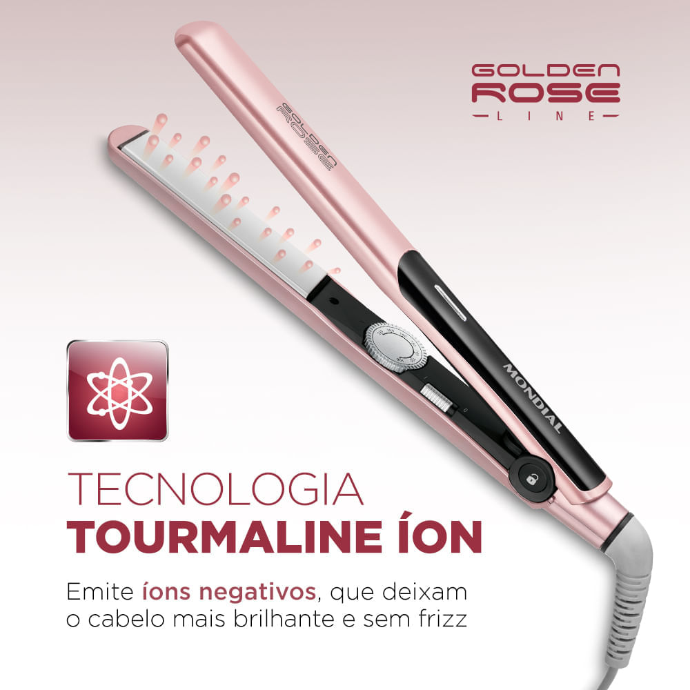 Miniatura Prancha Alisadora Mondial Golden Rose P-20 PRANCHA ALISADORA P-20 BIVOLT