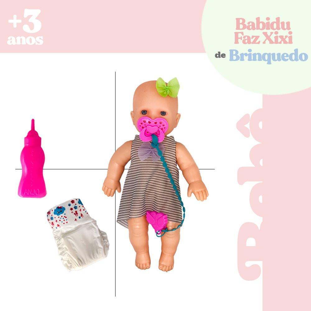 Miniatura Boneca Babidu Faz Xixi na Fralda - Brinquedo Educativo