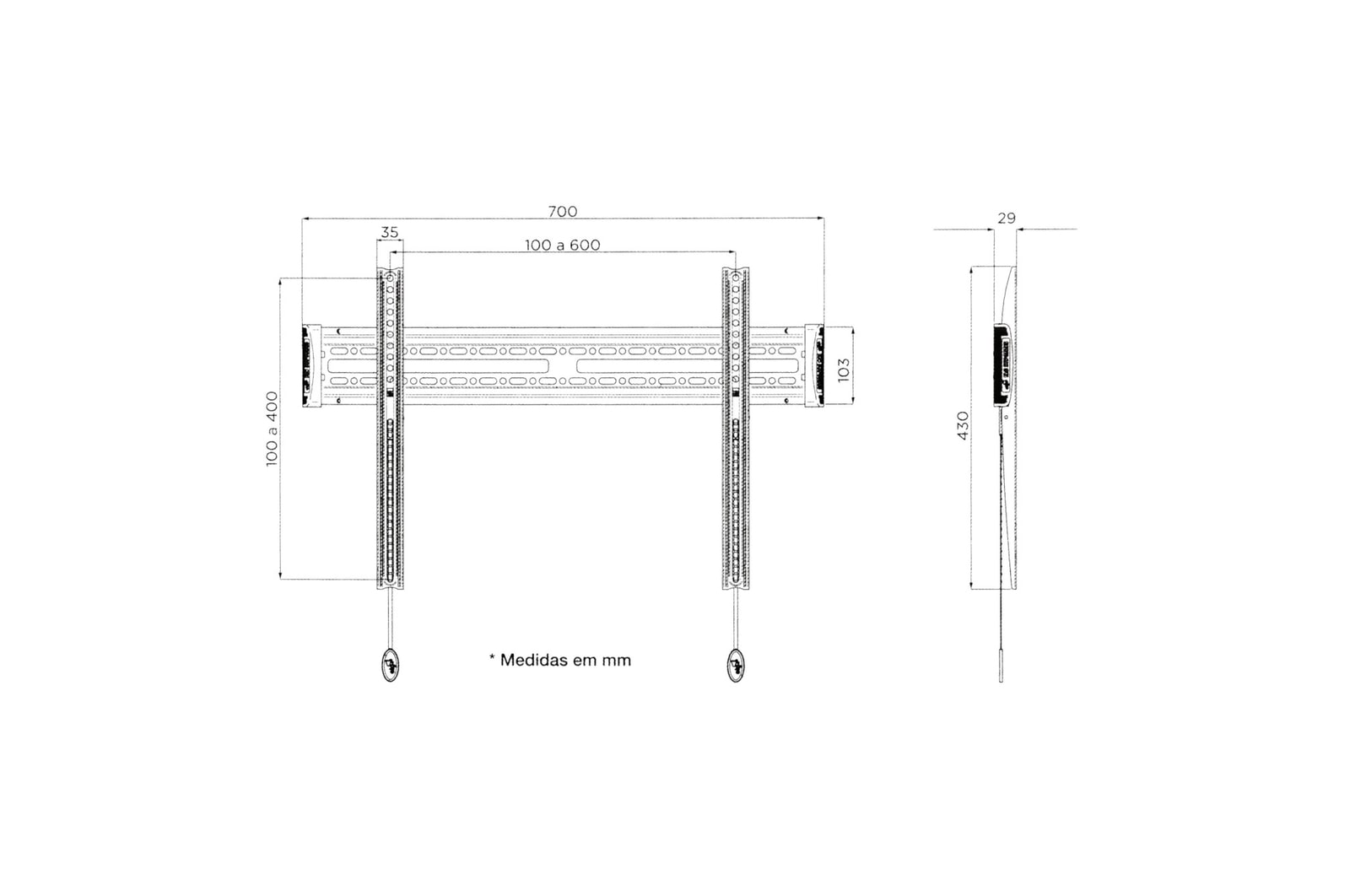 Miniatura Suporte de Parede fixo TV LG - MEC63570101