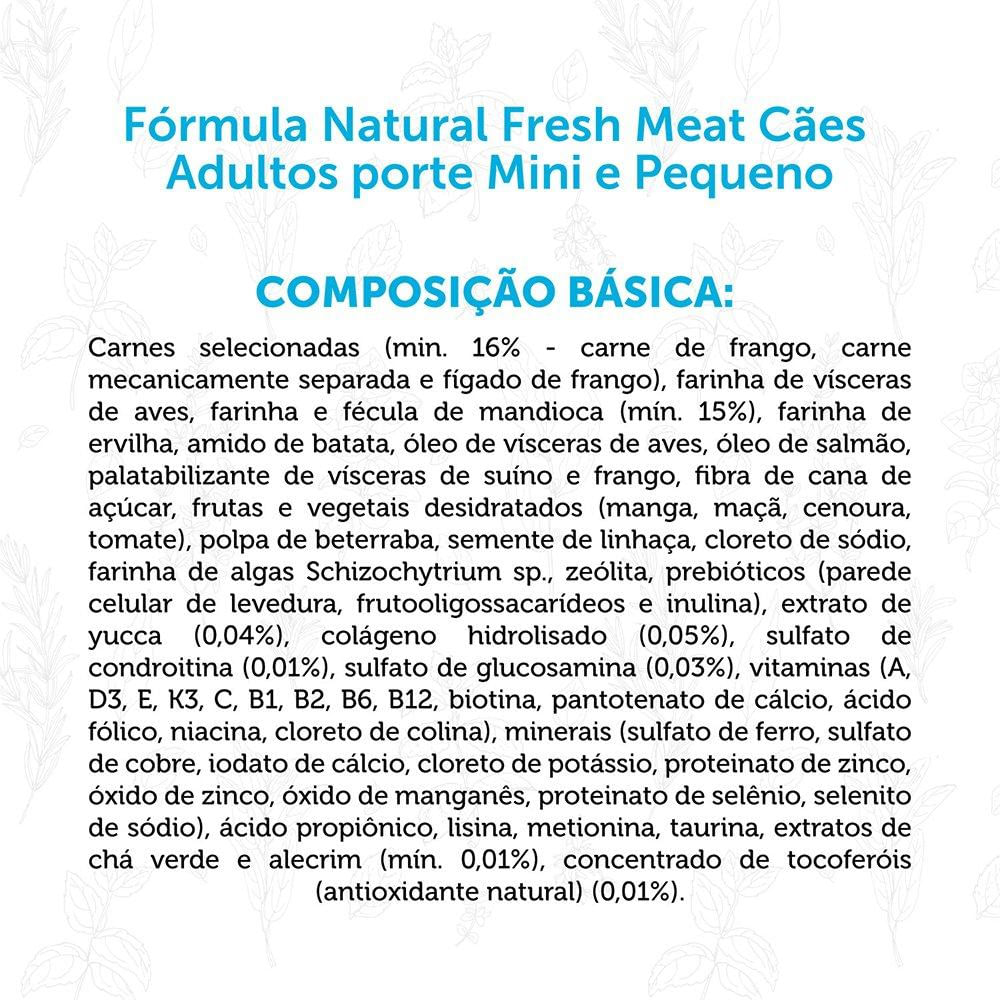 Miniatura Ração Seca Fórmula Natural Fresh Meat Cães Adultos Raças Mini e Pequena - 7 Kg
