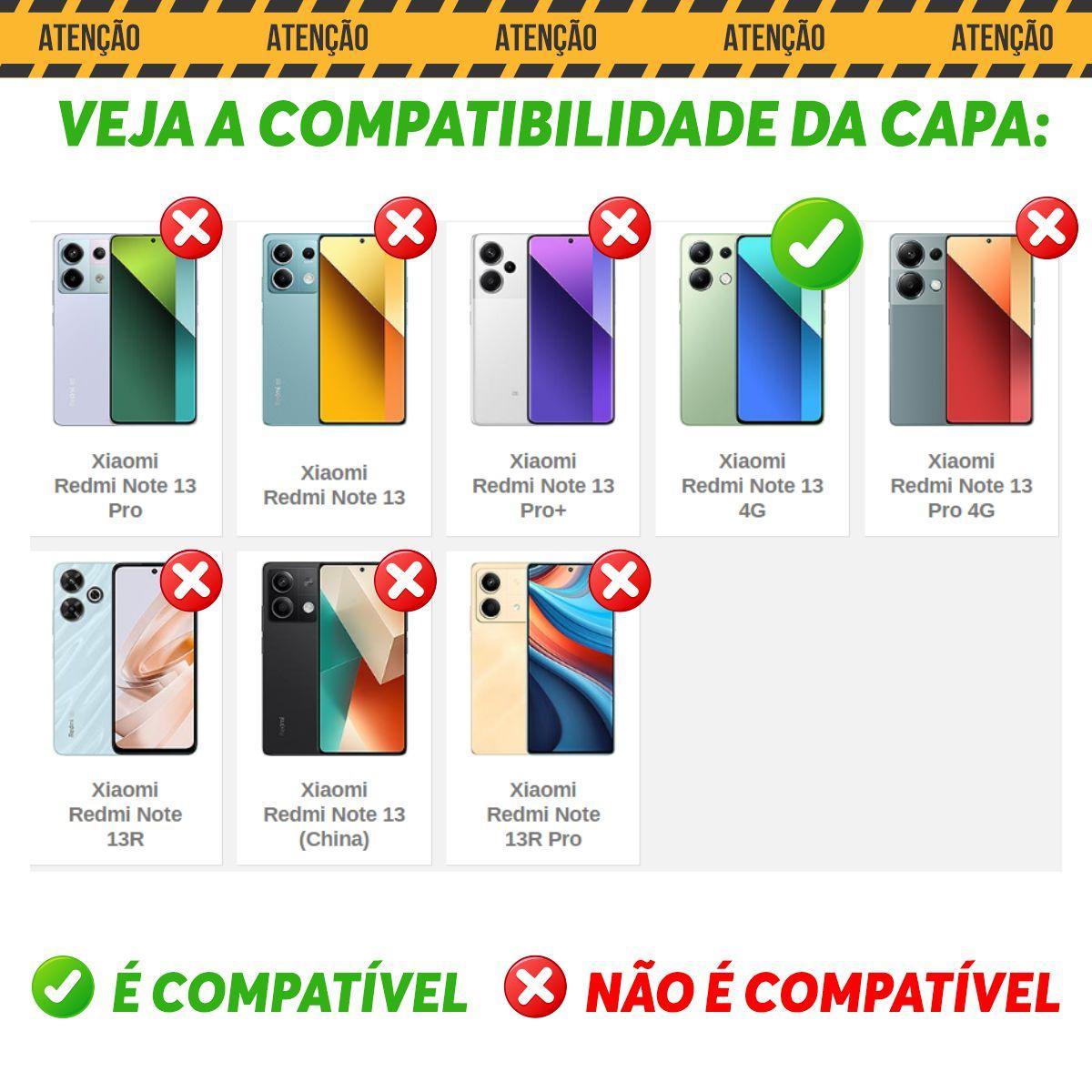 Miniatura Capa Capinha Case Para Redmi Note 13 4G - Protetora Militar