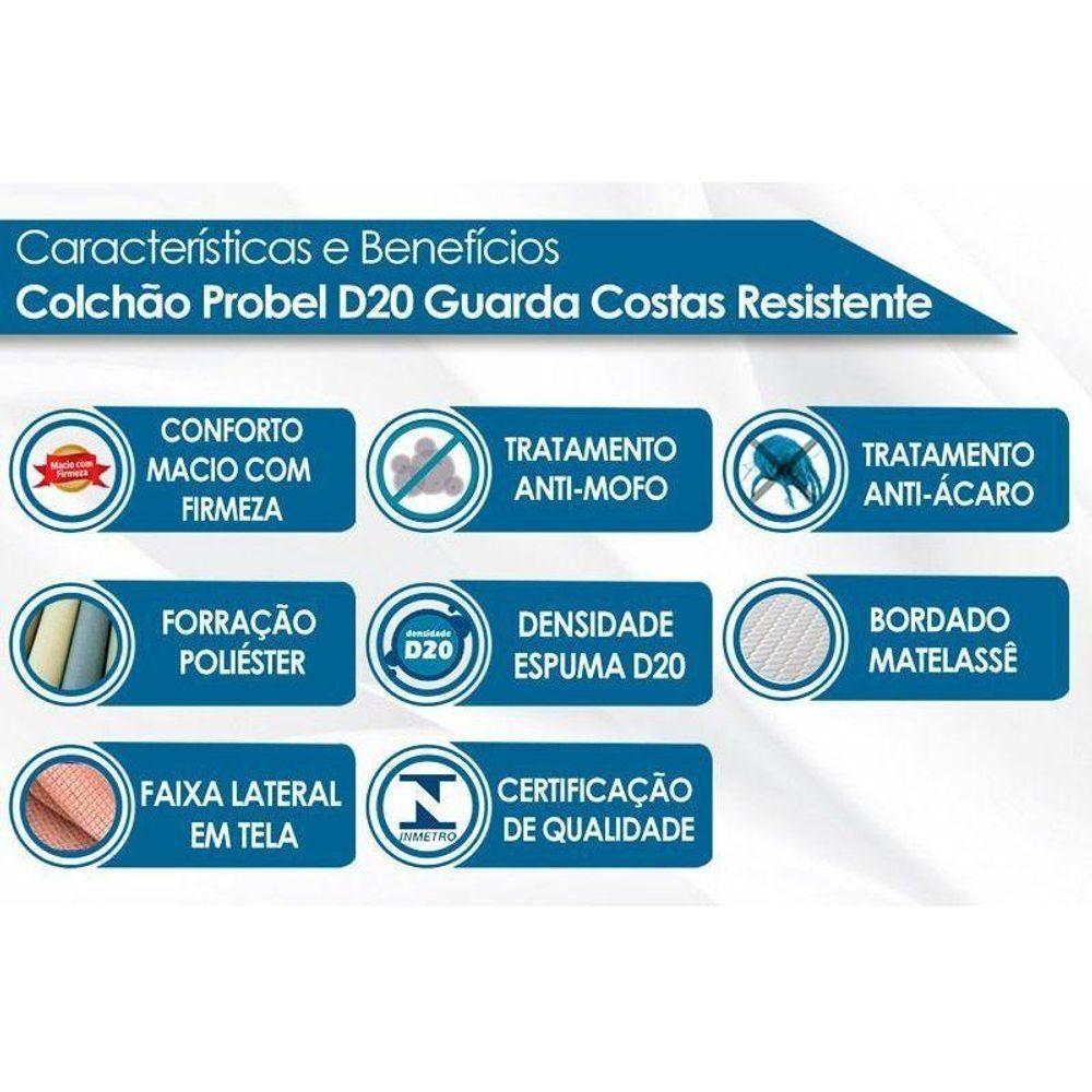 Miniatura Colchão Queen Espuma Guarda Costas Resistente Black (158x198x17) - Probel