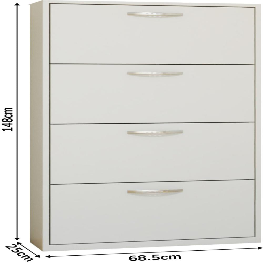 Miniatura Sapateira Compacta Canela 4 Portas 148cm X 25cm X 68.5 Cm Canela