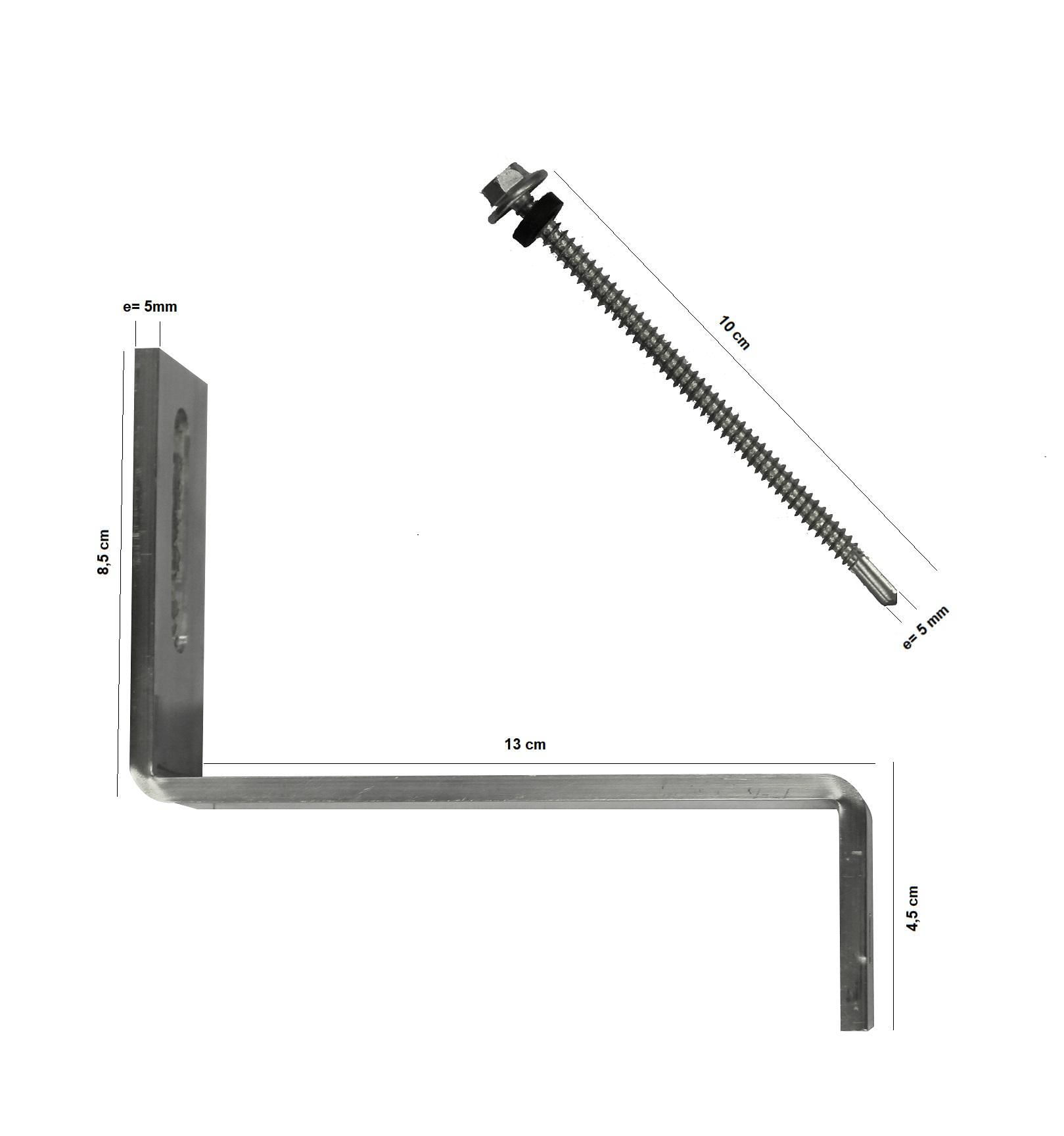 Miniatura Estrutura Suporte Z Fixador Placa Painel Solar Alumínio E