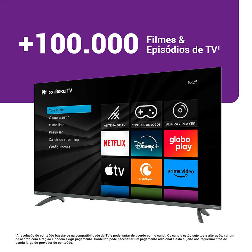 Smart TV Philco 43 Polegadas PTV43VA4REGB Full HD LED Dolby Audio Roku TV Preto - Bivolt