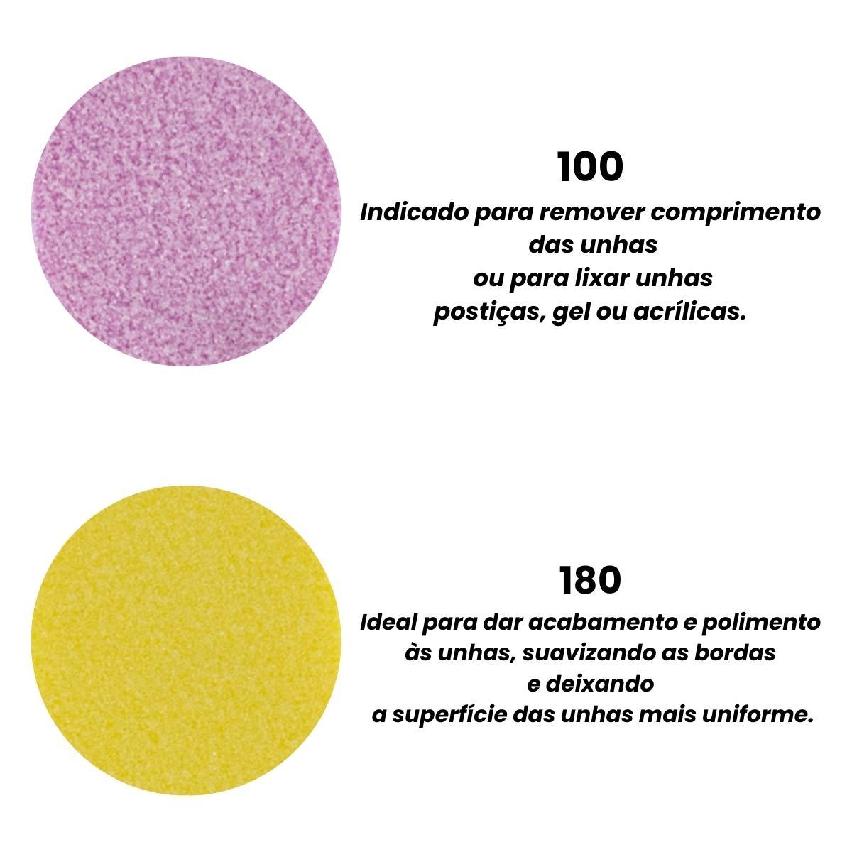 Miniatura Kit 20 Mini Lixa Bumerangue Gramatura 100/180 Unhas De Gel