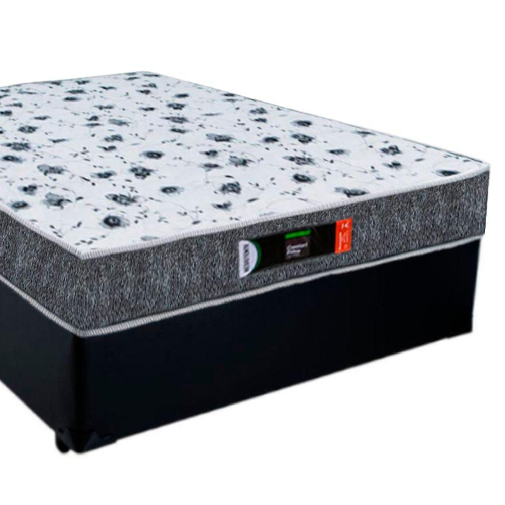 Miniatura Cama Box Casal + Colchão Ortopédico Resistente Pró D28 Prime Colchões 138x188x60 Preto