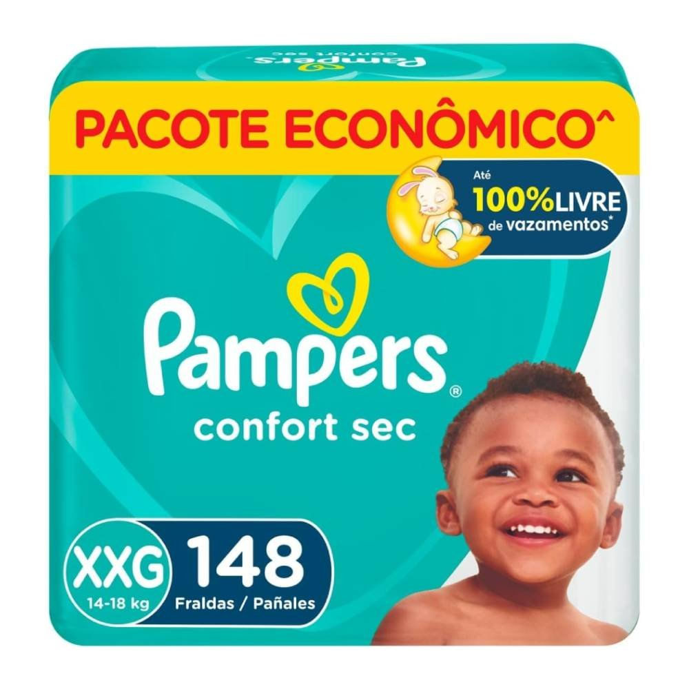 Fralda Pampers Confort Sec Ultra Xxg Com 148 Unidades