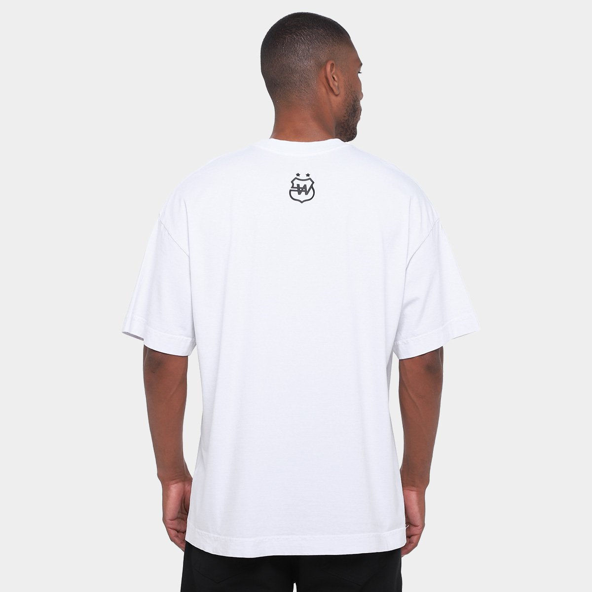 Miniatura Camiseta Oversized Santos Pela Bandeira que Ensina Masculina Branco - EGG