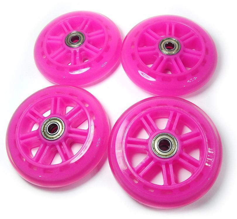 Kit Roda Patins Silicone 4 Uni Patinete Rodinhas Rosa Abec 7