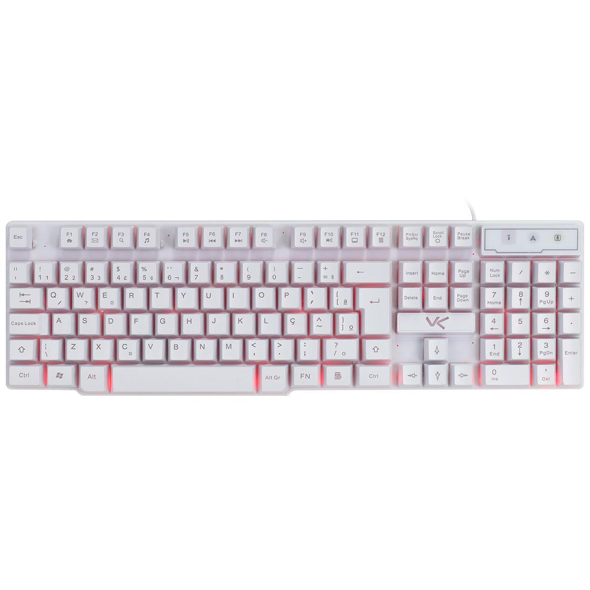 Miniatura Teclado Gamer Vx Gaming Hydra Branco Abnt2 Multimidia Com L