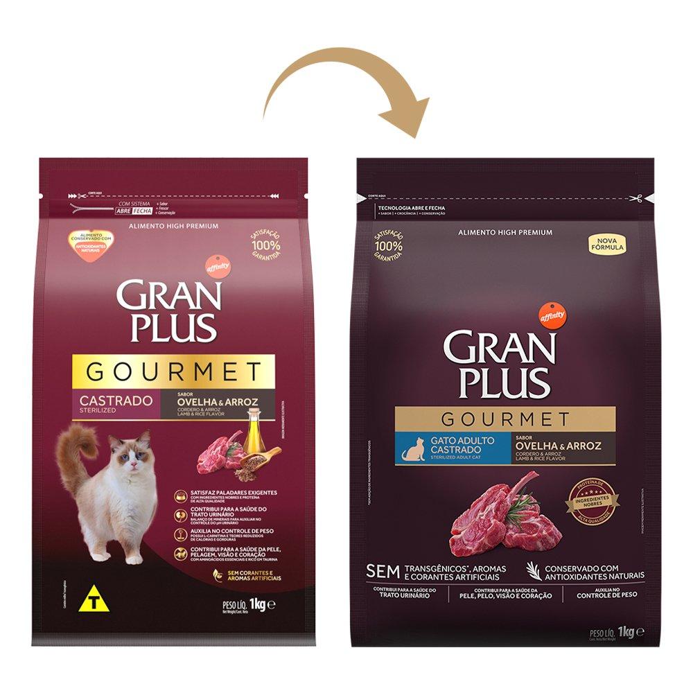 Ração Seca GranPlus Gourmet Ovelha & Arroz para Gatos Castrados - 10,1 Kg