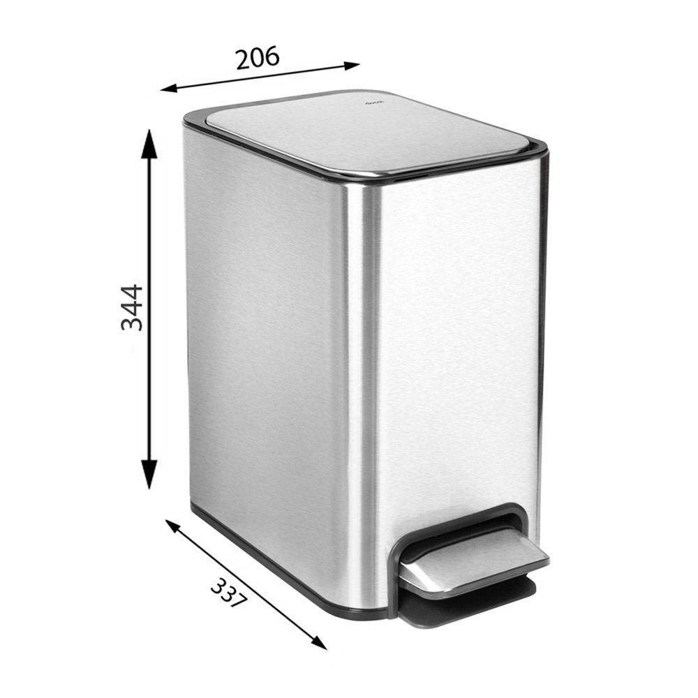 Miniatura Lixeira Docol Flat 90987292016 Com Pedal 7L Inox Escovado