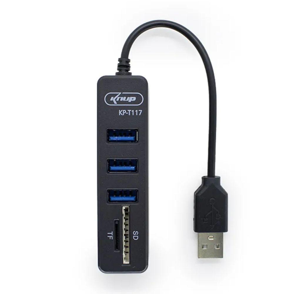 Miniatura Hub Usb 3 Portas 2.0 Leitor De Cartão Sd Mini Sd Plug Play