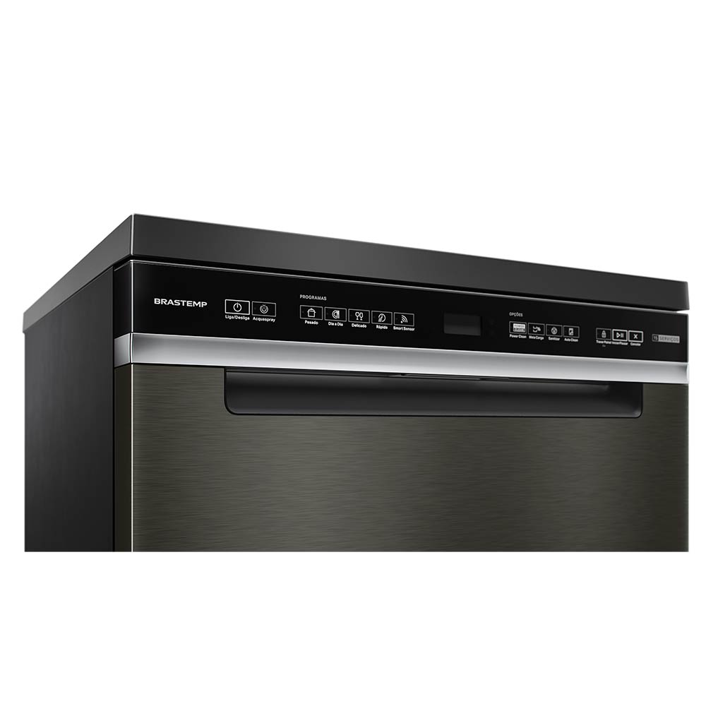 Miniatura Lava-Louças Brastemp Eclipse Collection Black Stainless com 15 Serviços, 05 Programas de Lavagem - BLF62AP 110