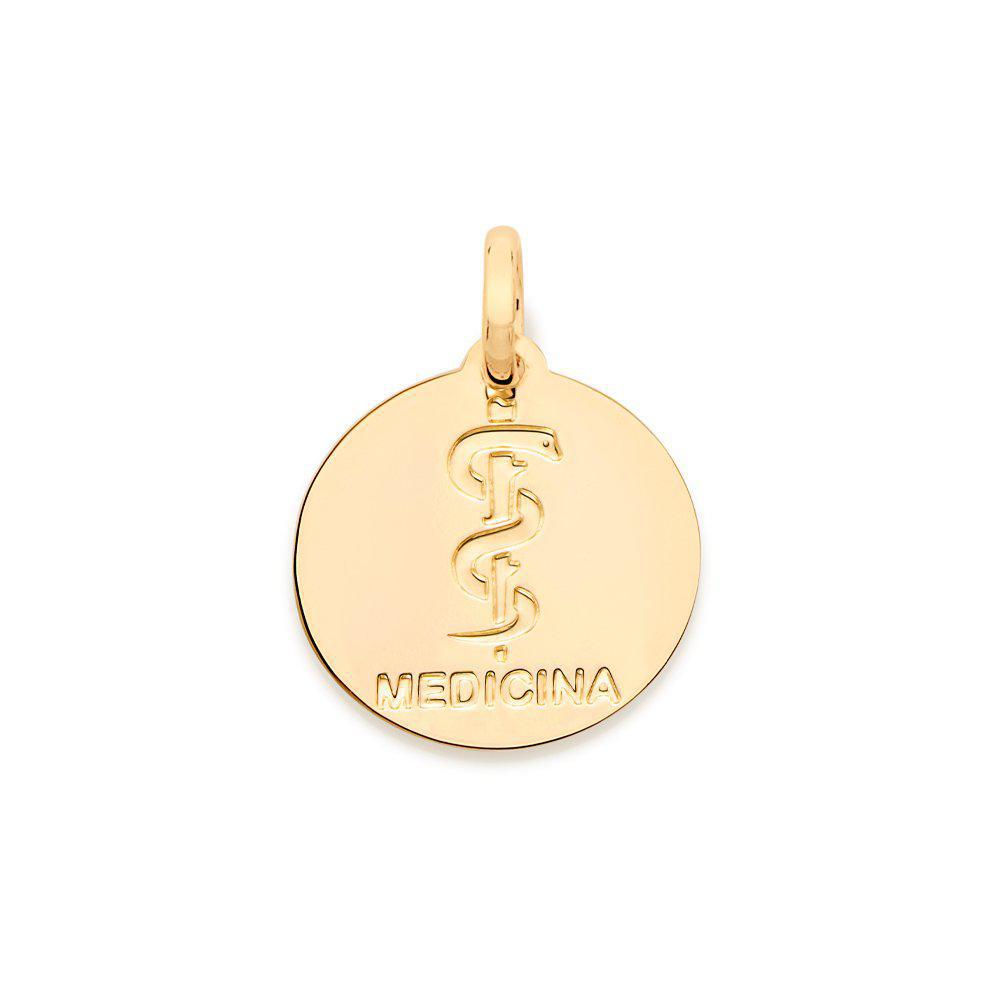 Miniatura Pingente Profissão Medicina Rommanel Folheado A Ouro