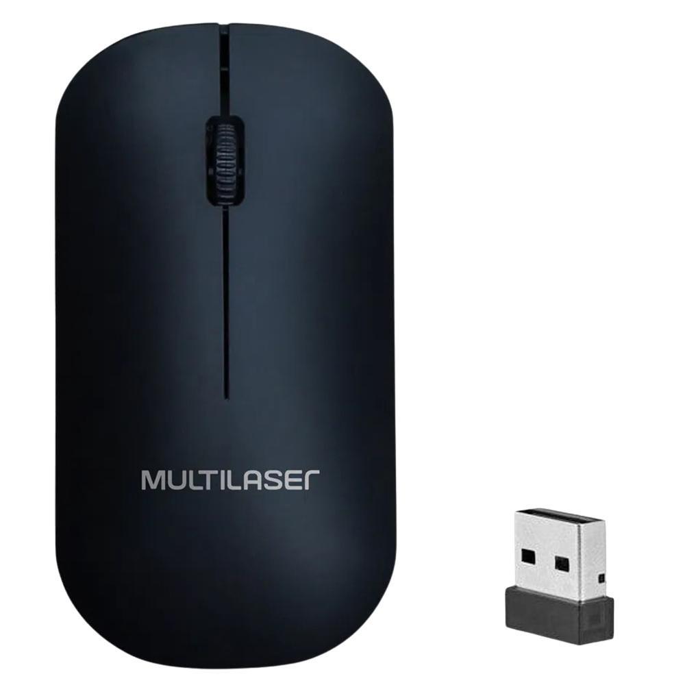Miniatura Mouse Sem Fio 2.4Ghz 1200Dpi Usb Preto Multilaser Mo307 Bom Homologação: 42801903111