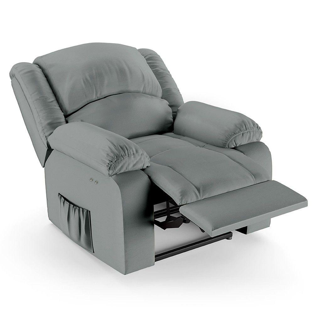 Miniatura Poltrona Do Papai Reclinável Pietra Power Touch Massagem Fh9 Pu Cinza - Mpozenato
